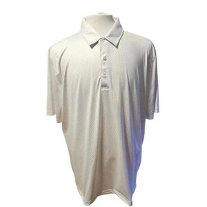 Carnoustie Tech Mens Short Sleeve Polo XXL White with Light Pink Print